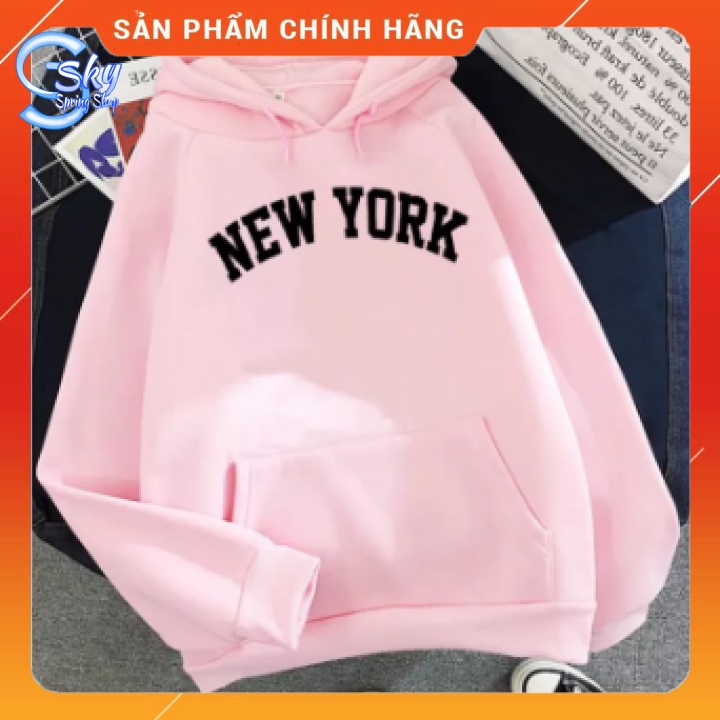 ÁO HOODIE UNISEX NAM NỮ  FORM RỘNG, CHẤT NỈ BÔNG CAO CẤP in NEW YORK