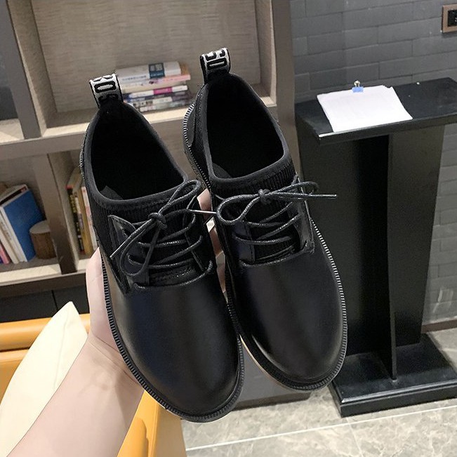 1G06 Giày Oxford nữ giày da lì phối vải thun 812 | BigBuy360 - bigbuy360.vn