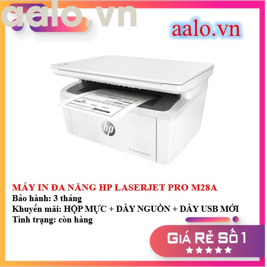 MÁY IN ĐA NĂNG HP LASERJET PRO M28A - KÈM HỘP MỰC , DÂY NGUỒN , DÂY USB MỚI - AALO.VN