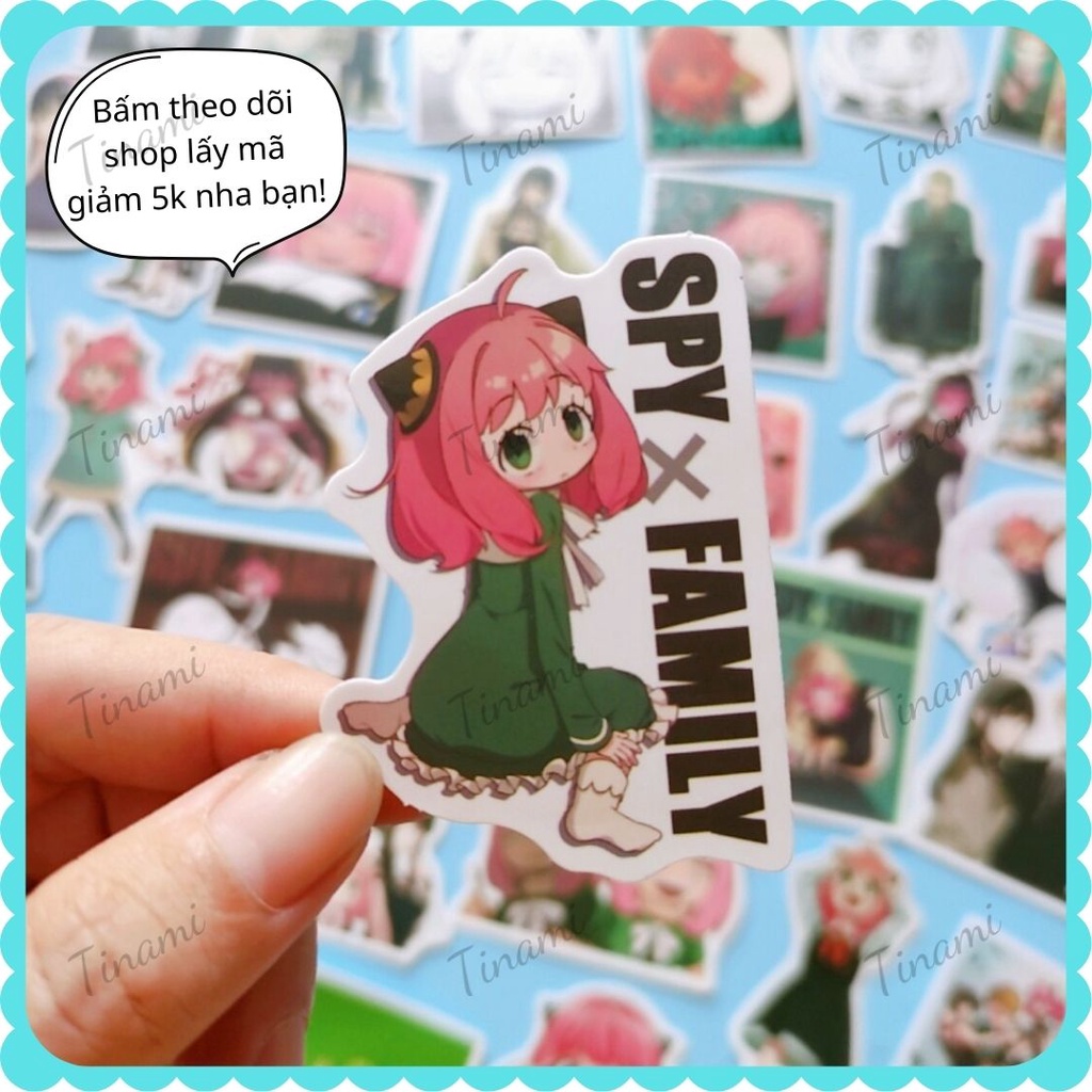 50 Sticker Spy x Family hình dán anime manga chống nước trang trí mũ bảo hiểm vali laptop ván trượt đàn ghita sưu tầm