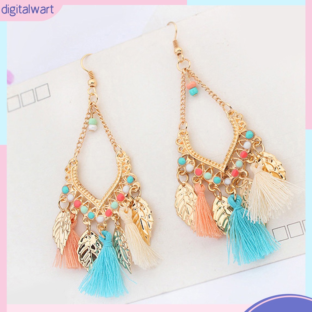 Khuyên tai phối núm tua phong cách Bohemian bắt mắt cho nữ