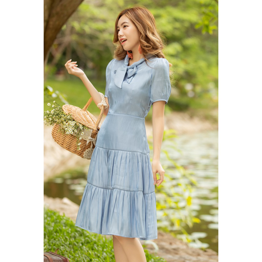 Jenny Le- Đầm Lily Dress cổ nơ giữa JL163