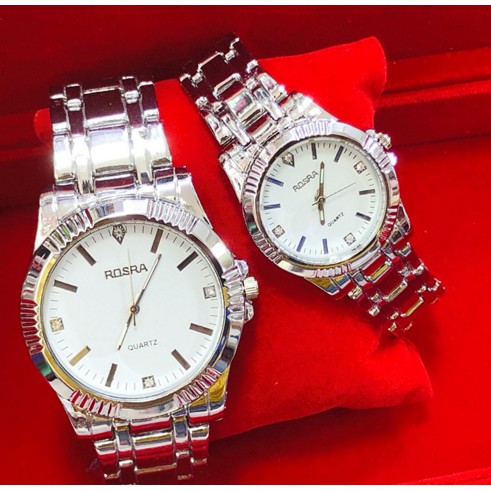 ĐỒNG HỒ CẶP ĐÔI NAM NỮ DÂY KIM LOẠI ROSRA R4B D345 HOT TREND 2019 CỰC ĐẸP