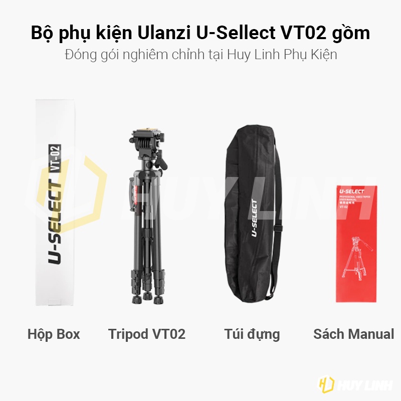 Chân Tripod đa năng Ulanzi U-SELECT VT02 Cho Điện Thoại/Máy ảnh Mirroless, DSLR