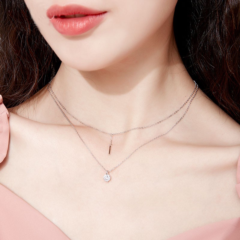 Dây chuyền bạc Ý s925 hai lớp sang trọng,quý phái D7493 - AROCH Jewelry