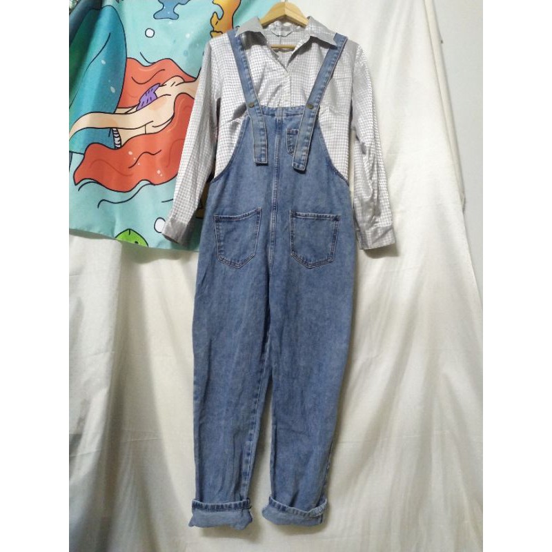 Quần yếm jean eo 88 si dành cho bạn cao 1m6