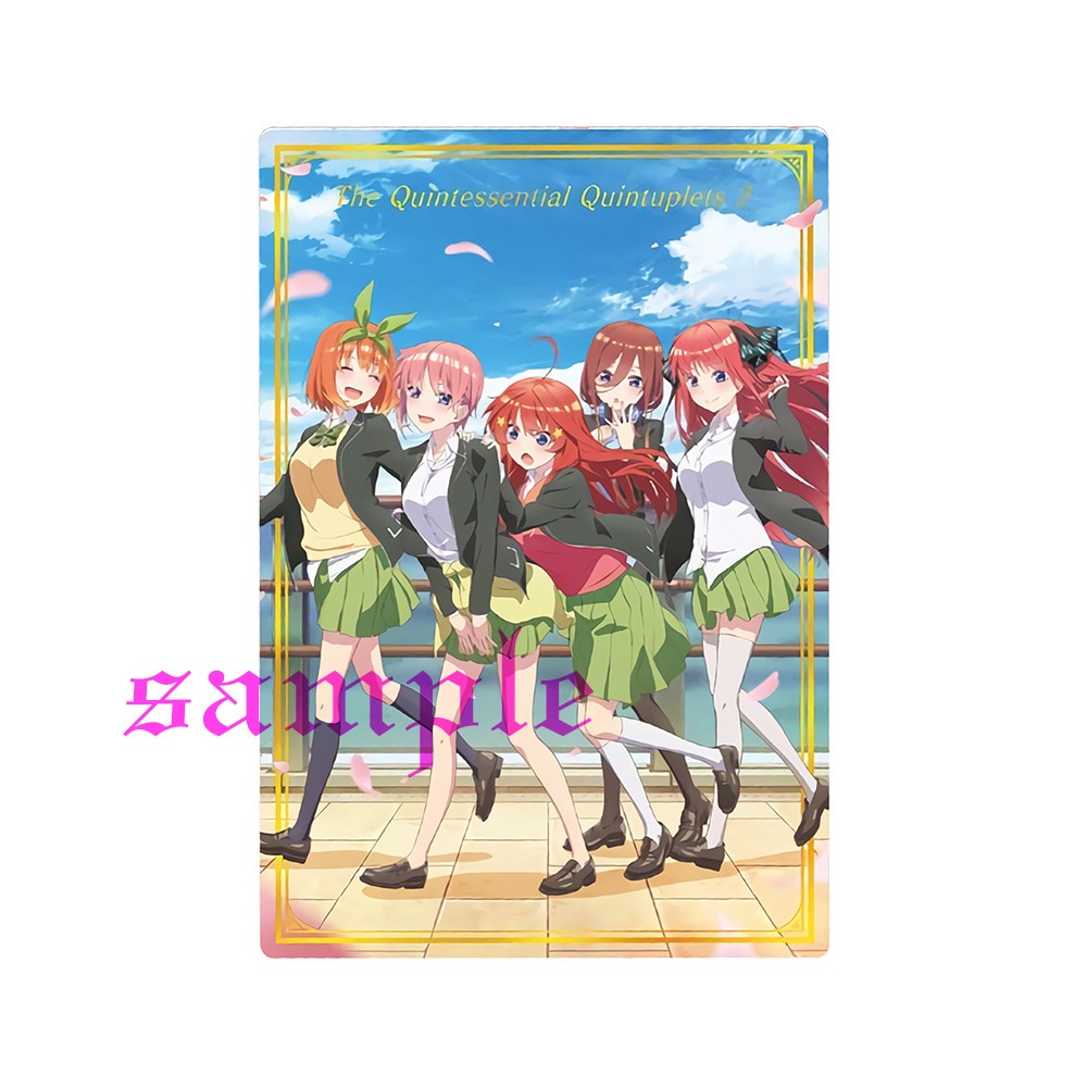 Ảnh card bo góc in hình Gotoubun No Hanayome ver ĐỒNG PHỤC HỌC SINH anime Nhà Có 5 Nàng Dâu thẻ bo viền 5*8cm