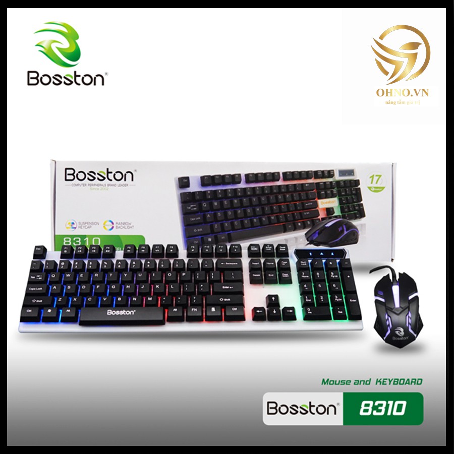 [Mã SKAMPUSHA7 giảm 8% đơn 250k]Combo Chuột Bàn Phím Cơ Bosston Bàn Phím Giả Cơ Led Gaming Có Dây Chơi Game | WebRaoVat - webraovat.net.vn