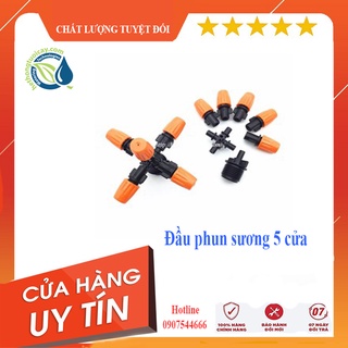 Bộ 5 béc phun sương, nhỏ giọt tưới cây 5 tia