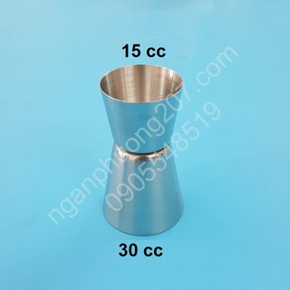 Jigger đong, ly đong inox 2 đầu 15cc-30cc