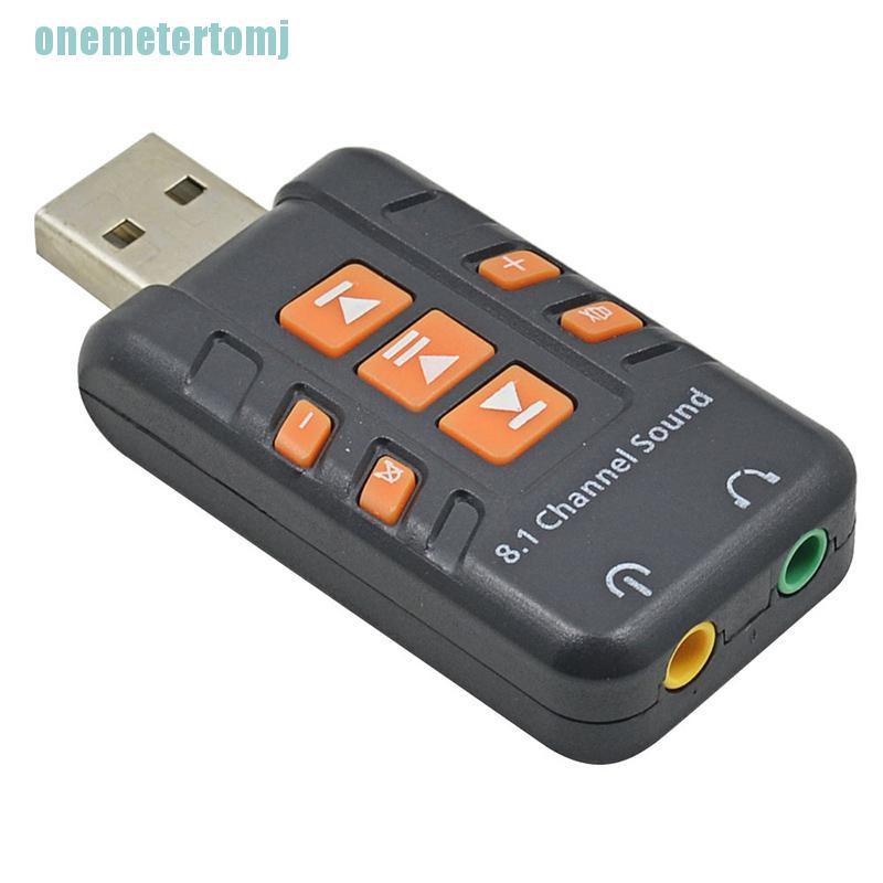 【ter】USB to 3D Audio External USB Sound Card 8.1 Channel Adapter Stereo Audio Adapter