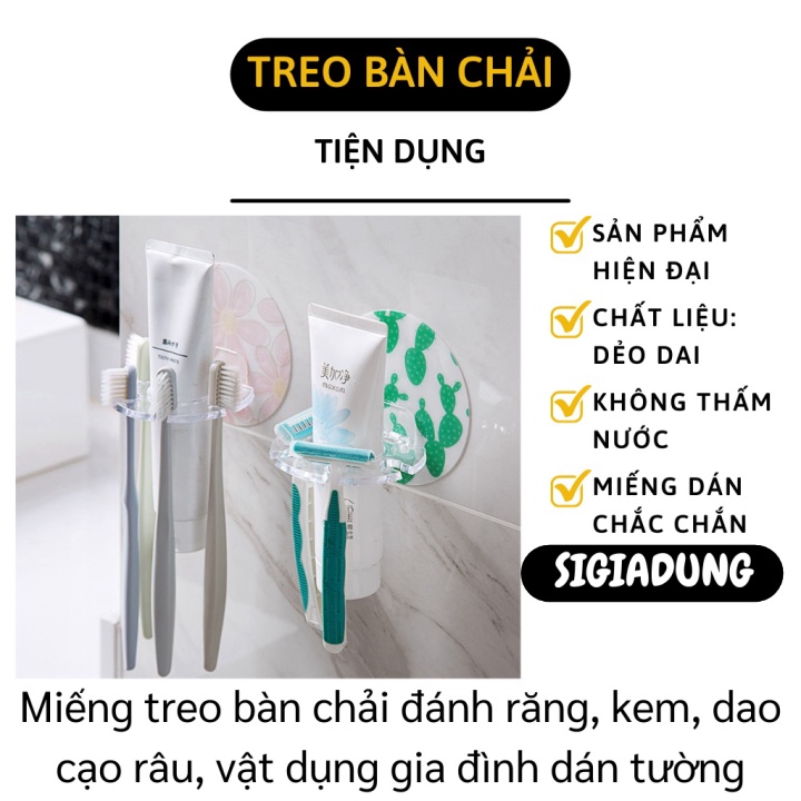 [SGD] Móc Dán Tường Nhà Tắm - Miếng Treo Bàn Chải Đánh Răng, Kem, Dao Cạo Râu Tiện Lợi 9219