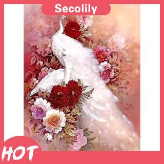 Tranh thêu đính đá 5D hình hoa mẫu đơn tự làm với khung vuông