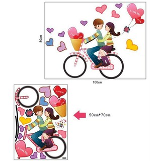 Decal trang trí phòng xe đạp tình yêu...