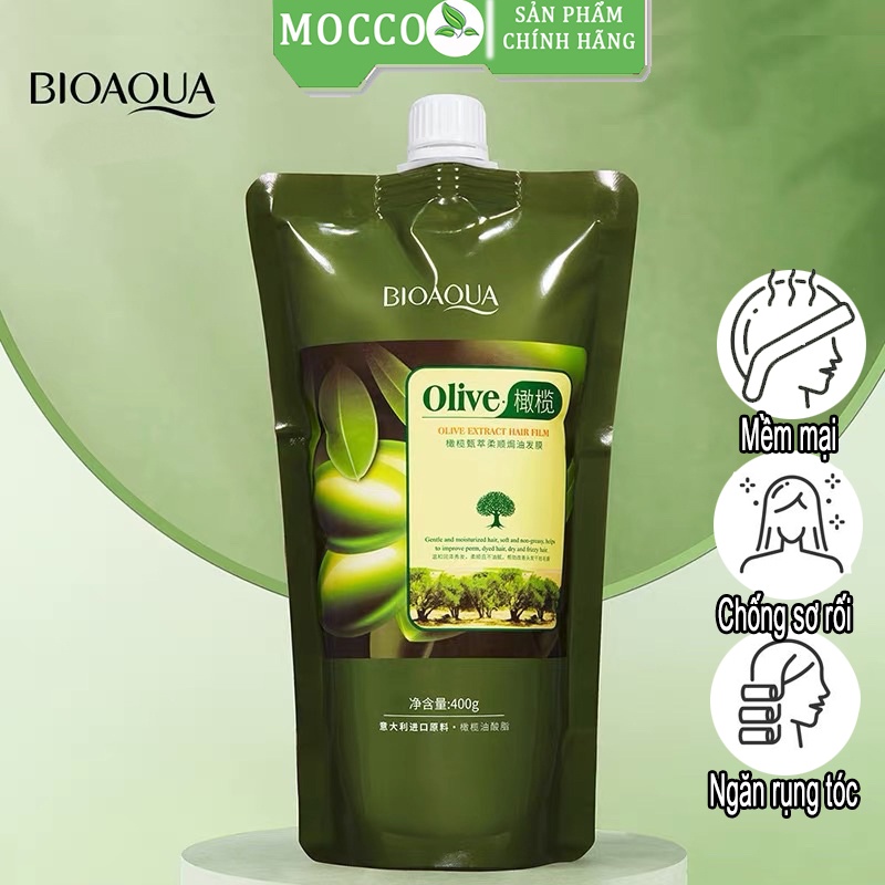 Ủ Tóc OLIVE BIOAQUA Siêu Mềm Mượt Phục Hồi Tóc Hư tổn dầu xả Bồng Bềnh Mềm Mượt Ngăn Rụng Tóc MOCCO Nội địa trung