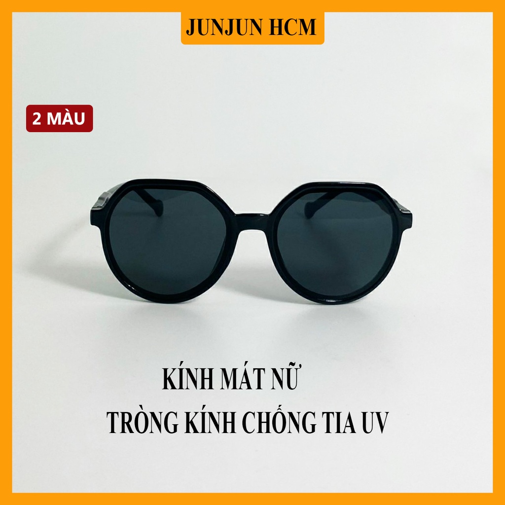 Kính mát nữ gọng nhựa cao cấp JJ708 tròng đa giác nhiều màu siêu sang chảnh, có khả năng chống nắng, chống tia UV