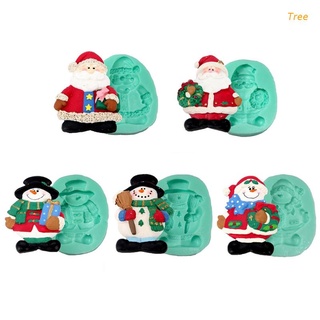 Khuôn silicone làm bánh tạo hình cây thông/ ông già noel 3d tiện dụng