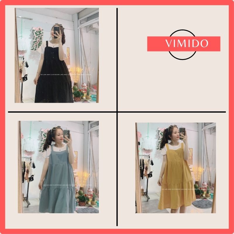 Đầm yếm bầu 2 dây hở lưng dáng maxi cổ yếm suông dài VIMIDO | BigBuy360 - bigbuy360.vn