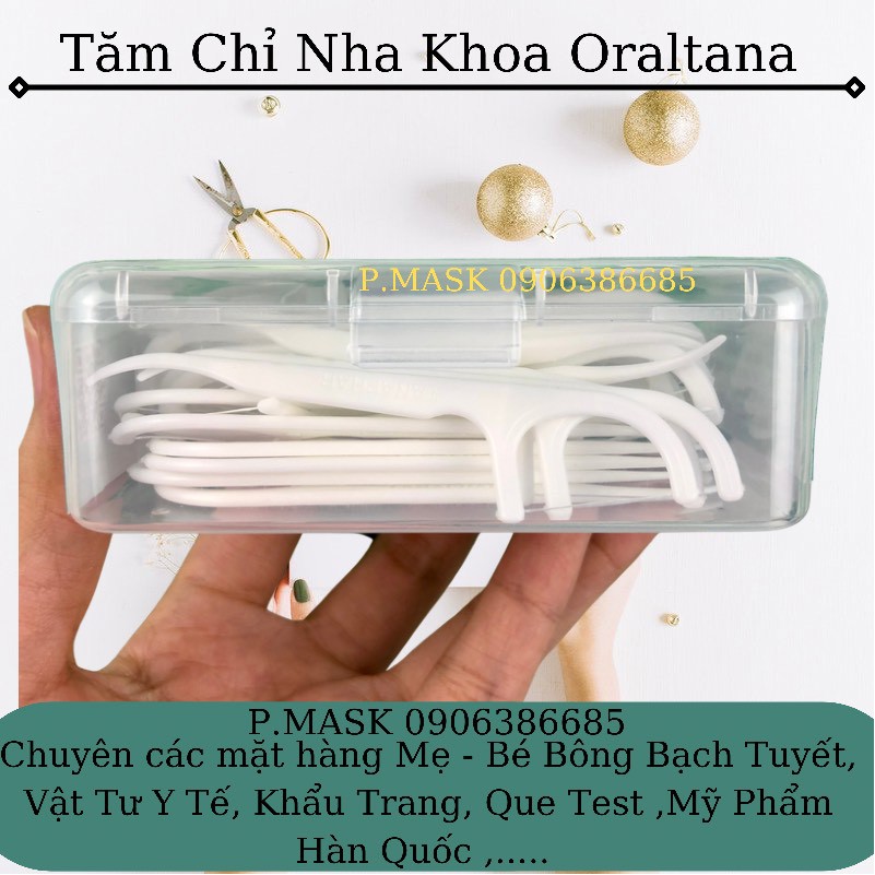 Tăm chỉ nha khoa Oraltana hộp 50 cây - Tăm cung chỉ nha khoa 50 cây/hộp Tanaphar