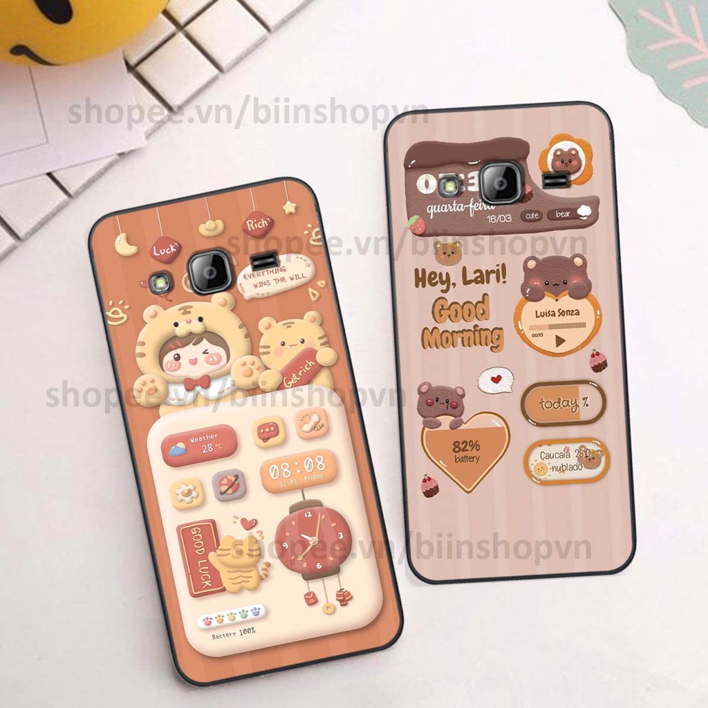 Ốp Samsung J310 / J3 2016 in 3D icon gấu nổi siêu xinh, siêu đáng yêu, cá tính phong cách
