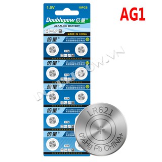 Vỉ 10 viên pin cúc áo Doublepow AG1