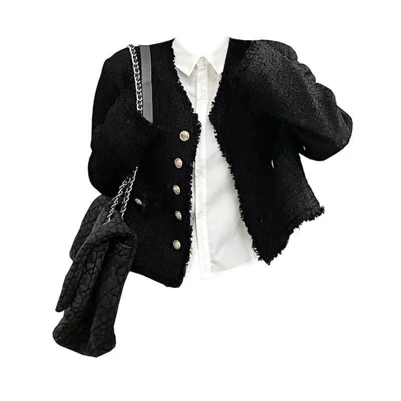 Áo dạ tweed phong cách Hàn Quốc
