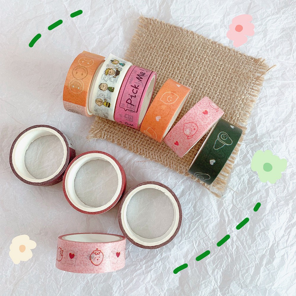 Băng keo dán học tập washi tape hình cute dễ thương