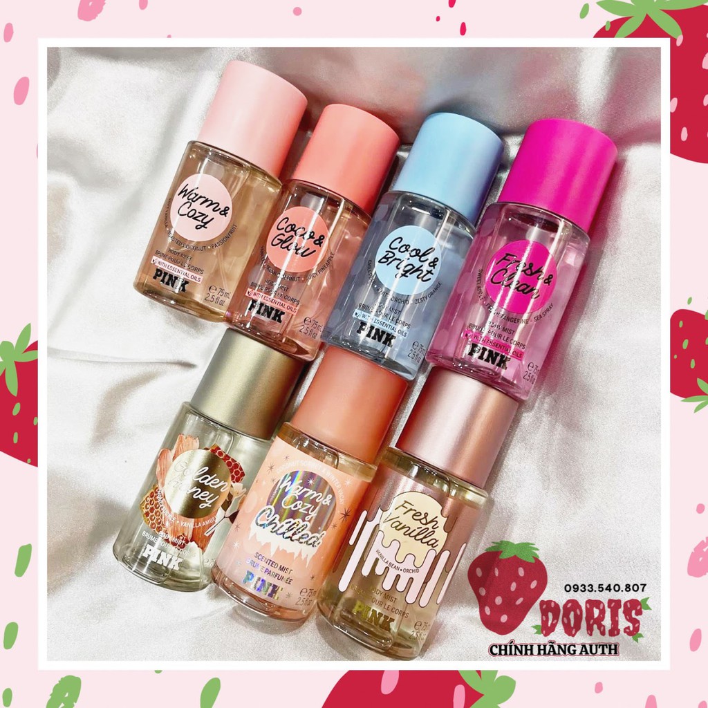 Chính Hãng PINK MINI 75ml xịt toàn thân Victoria