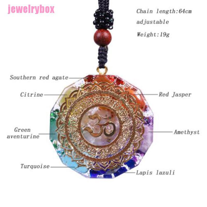 [JX]  Orgonite Pendant Om Necklace Chakra Healing Energy Meditation Jewelry Handmade