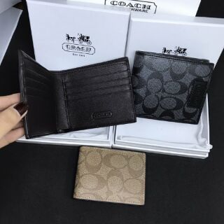 Ví Coach hoa văn logo giữa