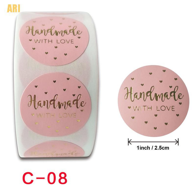 Cuộn 500 Nhãn Dán Chữ Thank You For Your Order Màu Hồng
