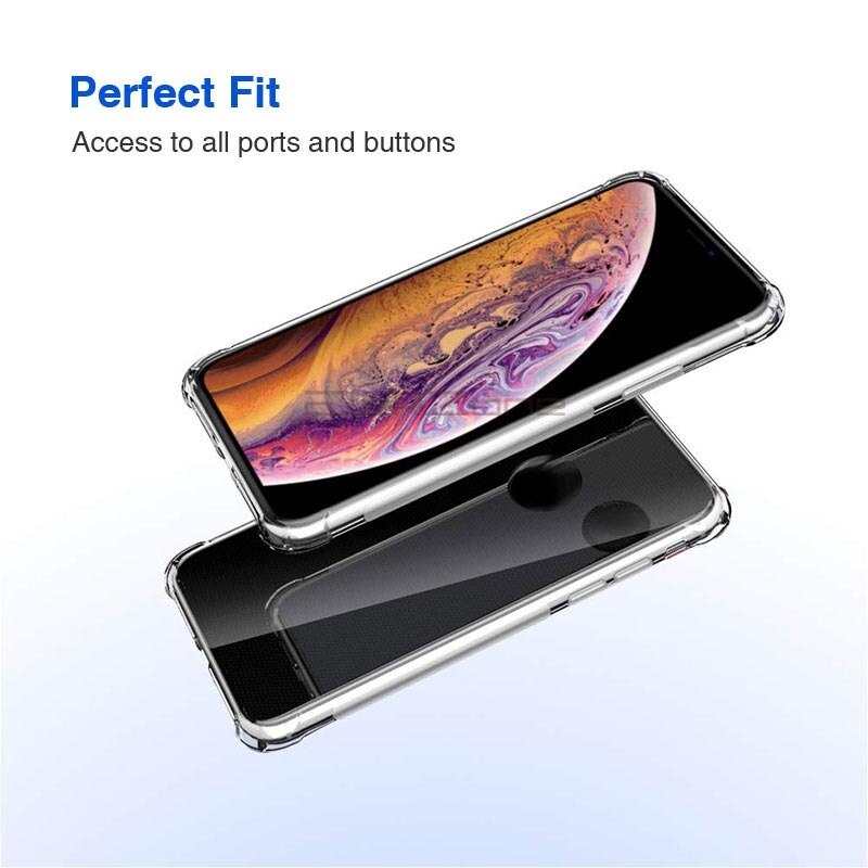 Ốp điện thoại silicon trong suốt chống sốc thích hợp cho Iphone 13 12 11 Pro X Xr Xs Max 6 6s 7 8+