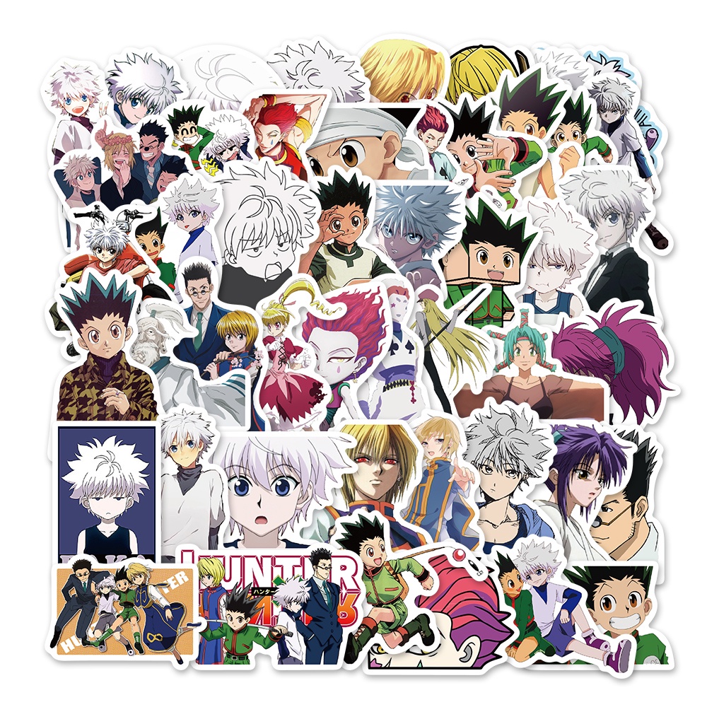 Set 10/25/50 miếng dán trang trí PVC chống nước hình Anime HUNTER X HUNTER