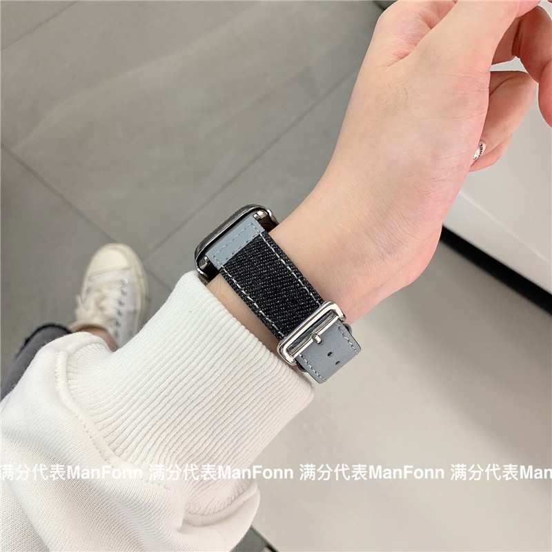 Dây Đồng Hồ Chất Liệu Da Pu Dày 41mm 45mm 38mm 40mm 42 mm 44mm Cho Apple Iwatch 7 6 5 Se 4 3 2