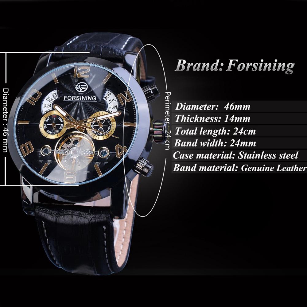 Đồng Hồ Cơ Tự Động Forsining Tourbillon Đa Năng Sang Trọng Cho Nam