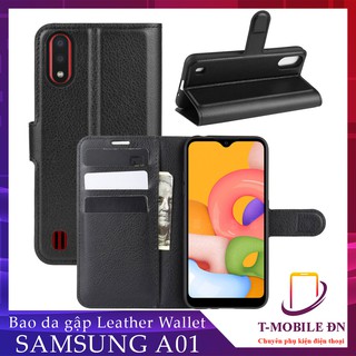 FREESHIP 50k_Bao da Samsung A01, Ốp lưng da cao cấp có nắp gập và chống xem video cho Samsung A01