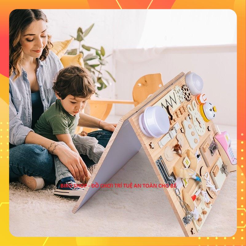 Đồ chơi bảng bận rộn 2 mặt cho bé bằng gỗ
