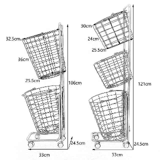 Giỏ Đựng Quần Áo 3 Tầng