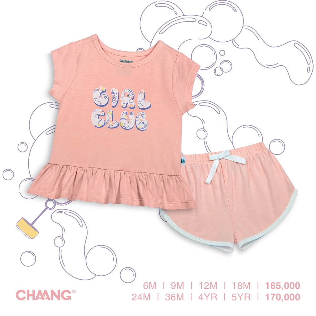 CHAANG Bộ Cộc Tay Cài Vai Trẻ Em Bst Active 2022