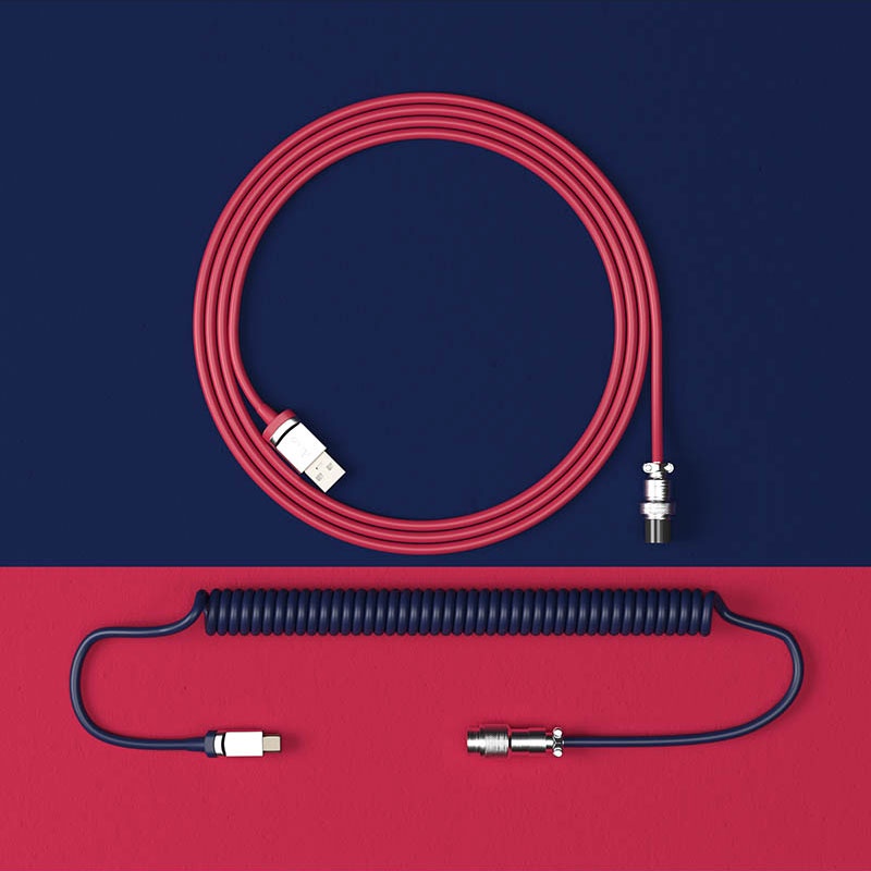 Dây Cáp Bàn Phím USB Type-C to USB Custom Akko / Coiled Cable - Hàng Chính Hãng