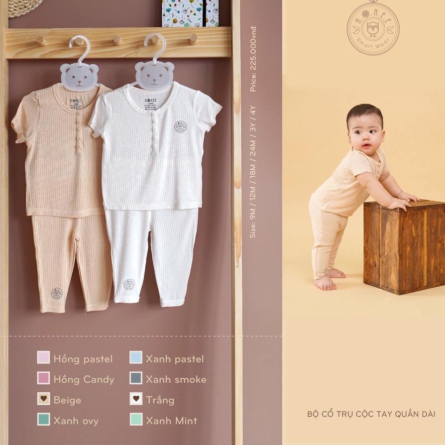 Bộ cộc tay quần dài  Hrnee cho bé 9m - 4Y