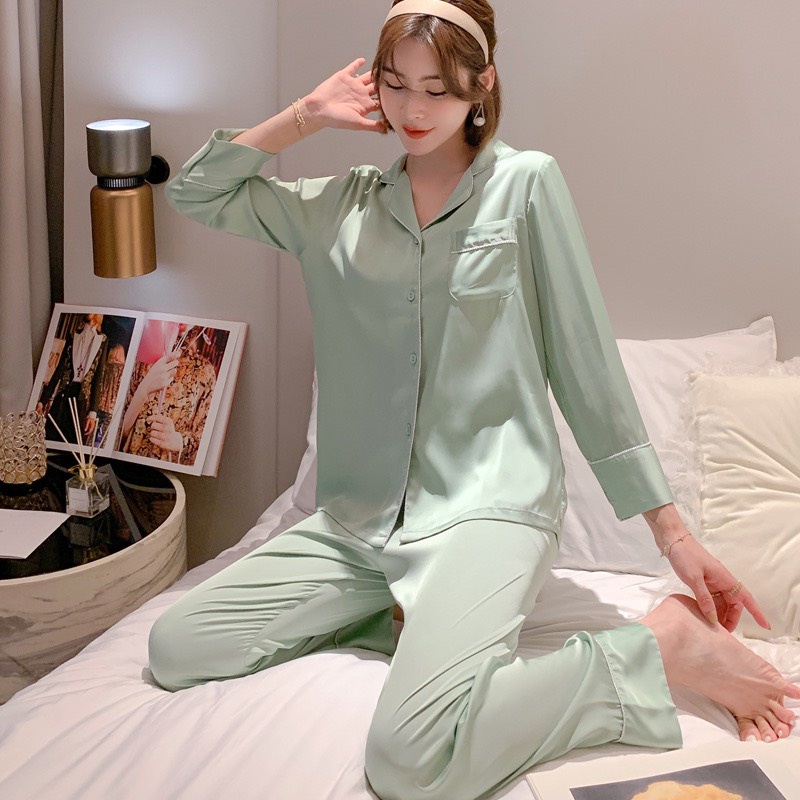 Pajamas Đồ Ngủ Mặc Nhà Lụa Mềm Mịn FreeSize AMANTA AMTPY013