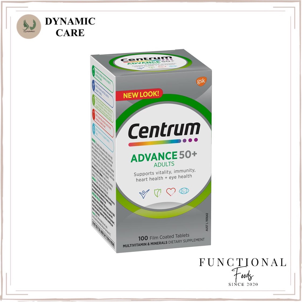 Vitamin tổng hợp Centrum advance 50+ for adults 100 viên cho người trên 50 tuổi của Úc