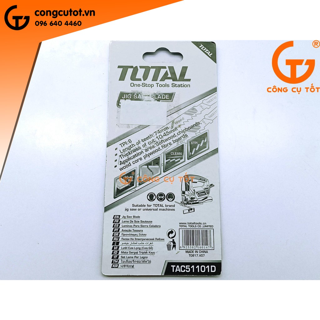 Vỉ 5 lưỡi cưa lọng gỗ Total TAC511101D
