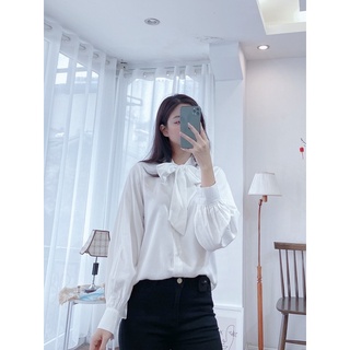 [SM54] Sơ mi lụa cổ nơ thiết kế by Ann