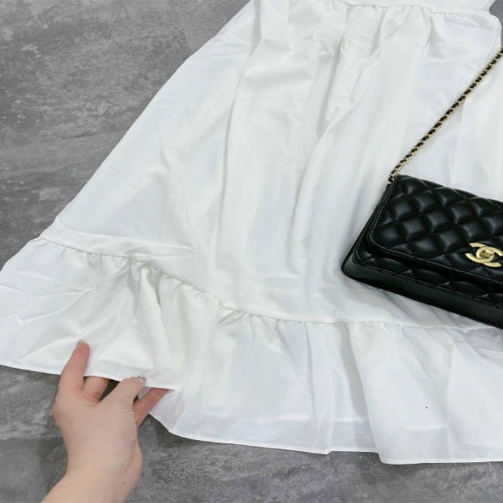 [Mã FAMAYWA2 giảm 10K đơn 50K] Váy Trắng Nữ Dây Nơ Đuôi Cá COS, 🦋FREESHIP🦋 Đầm Nữ Chất Đuôi Eo Chun Dáng Dài | BigBuy360 - bigbuy360.vn