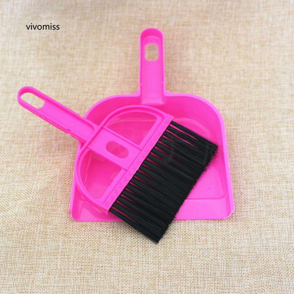 Set chổi quét và ky hốt rác bằng nhựa nhỏ nhắn dùng hốt rác / vệ sinh cho thú cưng đa năng