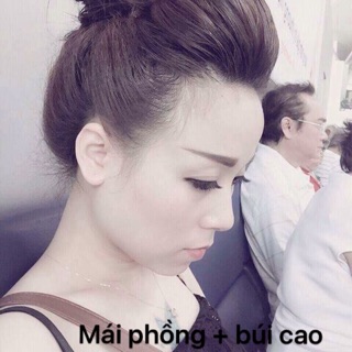 Tóc giả búi+mái phồng xinh xắn, trẻ trung