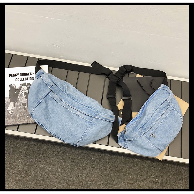 Túi bao tử bum bag denim nam nữ mẫu mới 2022
