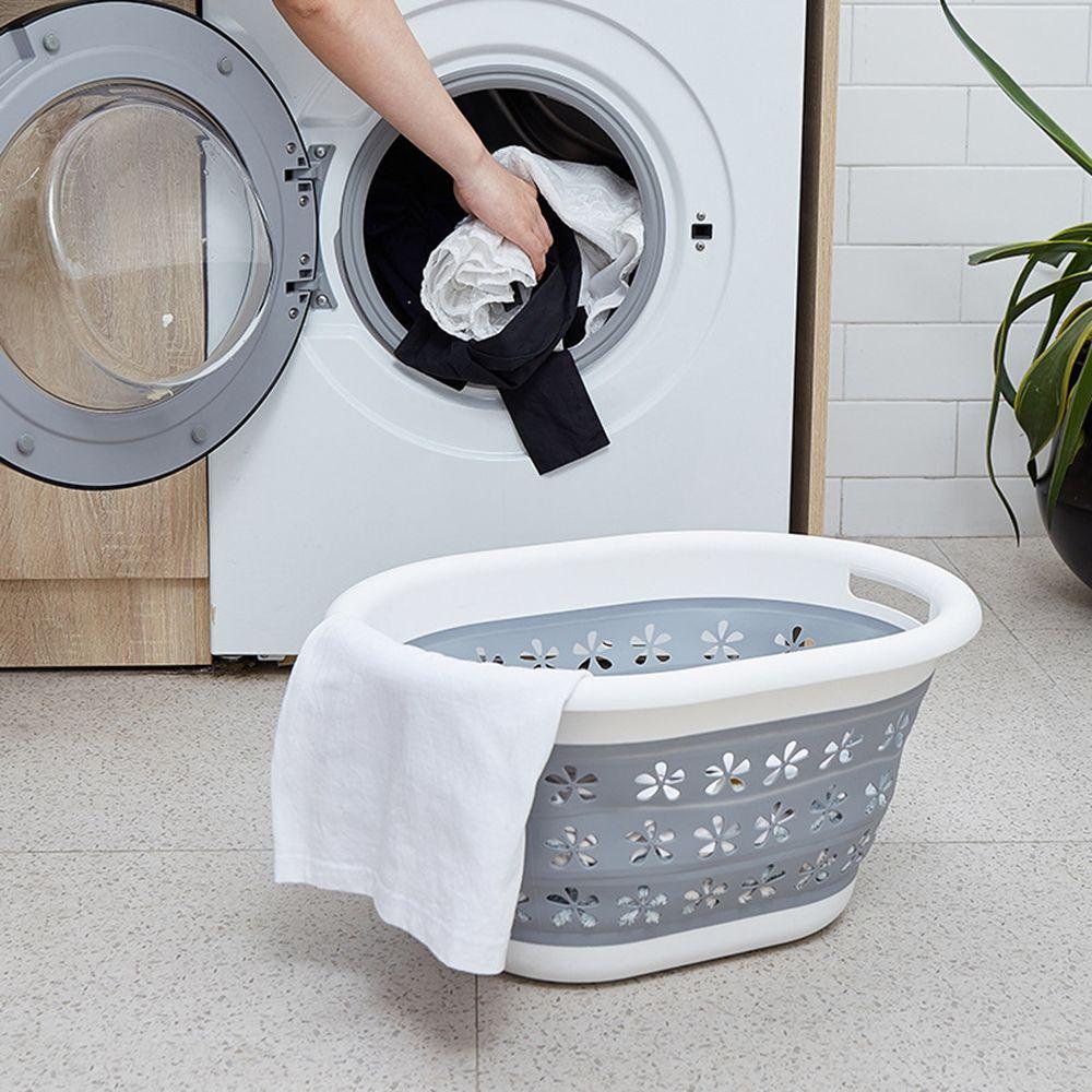 JANE Collapsible Laundry Basket TPR+PP Space Saving Foldable Storage Basket